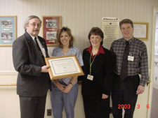 Borderview Rehabilitations and Living Center receiving their SHARP certificate.